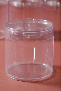 3" X 3" PLASTIC CYLINDER BOX CLEAR PKG/6