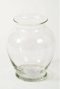 7.5" GLASS GINGER VASE CLEAR