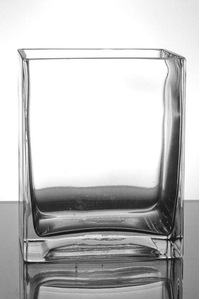 3" X 4" X 5" RECTANGULAR GLASS VASE CLEAR