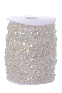 1CM X 30YDS ACRYLIC ROUND BEAD GARLAND CLEAR/IRIDESCENT