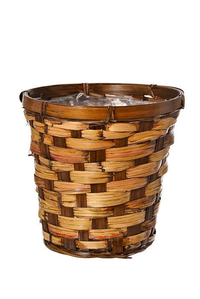 7.25 X 7.5" PLANTER RATTAN BAMBOO NATURAL/BROWN