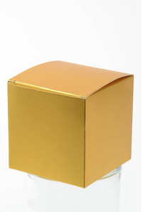 2" CUBE PAPER GIFT BOX GOLD PKG/24