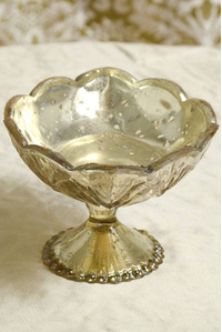 7.5" X 4.25" OVAL GLASS CARRAWAY STAND GOLD