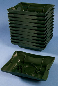 8" X 6.25" X 2" CENTERPIECE PLASTIC TRAY GREEN PKG/12