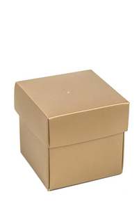 2" CUBE PAPER GIFT BOX W/LID GOLD PKG/24