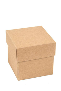 2" CUBE PAPER GIFT BOX W/LID NATURAL PKG/24