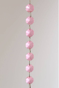 72" ACRYLIC OCTAGON BEAD GARLAND HOT PINK