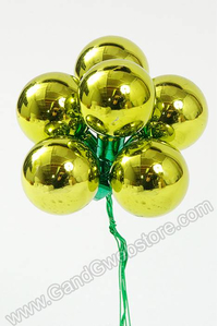 30MM GLOSS GLASS BALL ORNAMENT APPLE GREEN PKG/72