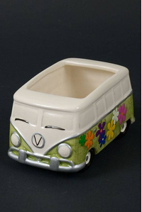 3" X 3.5" HIPPIE VAN PLANTER GREEN