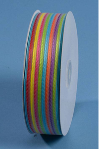 1.5" X 50YDS WIRED RIBBON SHEER STRIPES MULTICOLOR