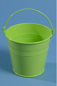 3.5" X 3.75" METAL BUCKET W/HANDLE APPLE GREEN