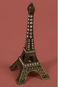 5" METAL EIFFEL TOWER W/RHINESTONES GOLD