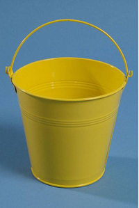 4.75" X 5" METAL BUCKET W/HANDLE YELLOW