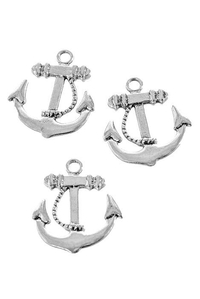 .75" ANCHOR METAL CHARM SILVER PKG/35