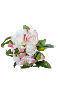 13.5" PEONY BOUQUET CREAM/PINK