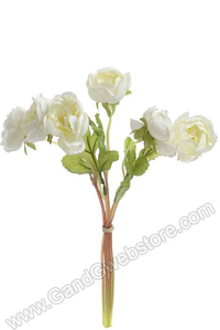 12" SILK RANUNCULUS SPRAY BUNDLE X6 CREAM