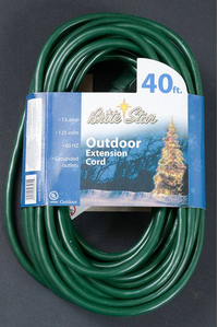 40FT OUTDOOR EXTENSION CORD GREEN