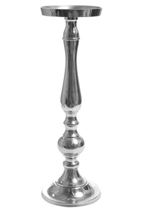 15.5" ALUMINUM CANDLE HOLDER SILVER