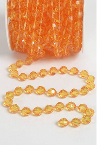 10YDS BEAD GARLAND ROLL LIGHT ORANGE