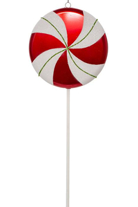 17" LOLLIPOP CANDY W/GLITTER RED