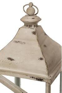 17" METAL CANDLE LANTERN CREAM