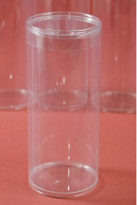 3" X 8" PLASTIC CYLINDER CLEAR PKG/6