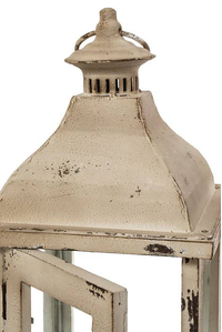 24" METAL CANDLE LANTERN CREAM