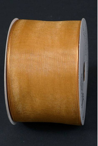 2.5" X 25YDS WIRED SHEER ENCORE RIBBON GOLD #40