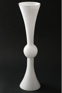 23.75" REVERSIBLE GLASS VASE WHITE