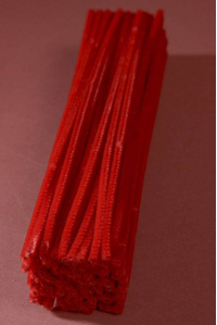 12" CHENILLE STEM RED PKG/100