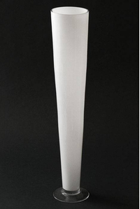 4.25" X 23" GLASS VASE WHITE