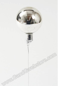 60MM GLOSS GLASS BALL ORNAMENT SILVER PKG/12