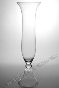 21.5" FLAT TOP GLASS VASE CRYSTAL CLEAR