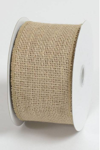 2.5" X 10YDS WIRED BURLAP RIBBON NATURAL