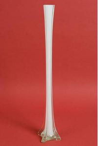 24" EIFFEL TOWER GLASS VASE WHITE