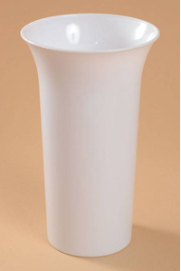 10" X 6" PLASTIC VASE WHITE