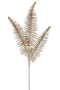 30" SEQUIN VEIN GLITTER FERN SPRAY CHAMPAGNE