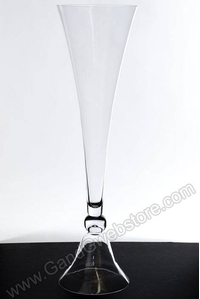 11" X 40" CLARINET GLASS VASE CLEAR