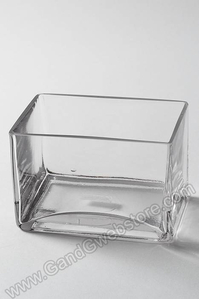 4" X 6" X 4" RECTANGULAR VASE CLEAR