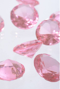 40MM ACRYLIC DIAMOND LIGHT PINK PKG/1LB