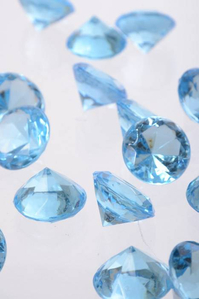 30MM ACRYLIC DIAMOND LIGHT BLUE PKG/1LB