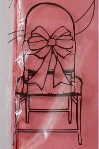 6" X 108" SATIN CHAIR BOW CORAL PKG/6