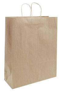 16" X 6" X 19" QUEEN KRAFT SHOPPING BAG NATURAL PKG/10