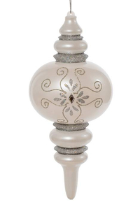 13.5" FINIAL CANDY APPLE WHITE