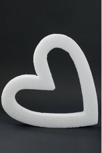 19" STYROFOAM OPEN HEART WHITE