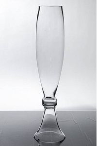 23" REVERSIBLE GLASS VASE CLEAR