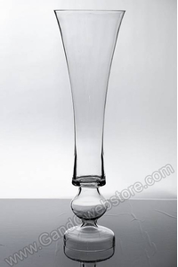 7" X 5.25" X 23.5" GLASS VASE CLEAR