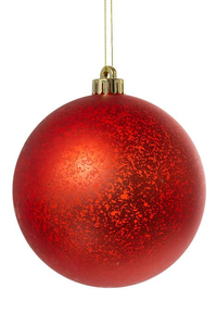 5.5" MATTE MERCURY BALL ORNAMENT CORAL PKG/2