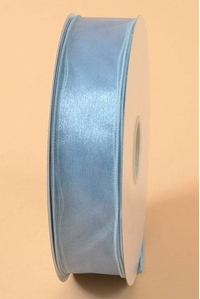 1.5" X 50YDS WIRED SHEER SPRING RIBBON BLUE/BLUE