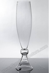 28" REVERSIBLE GLASS VASE CLEAR
